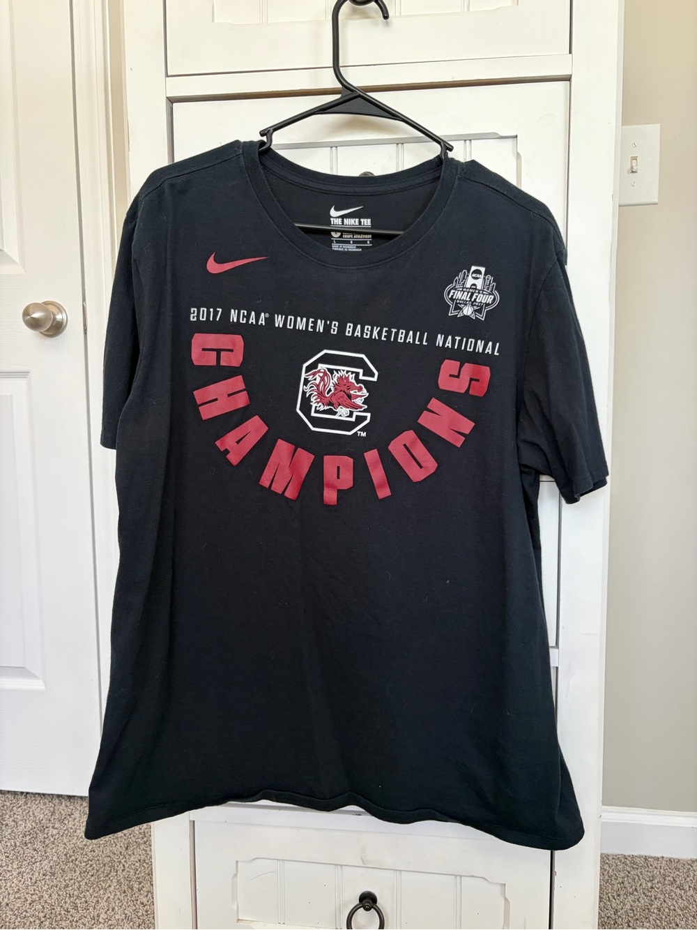 Nike Black Tee with White Logo Print
